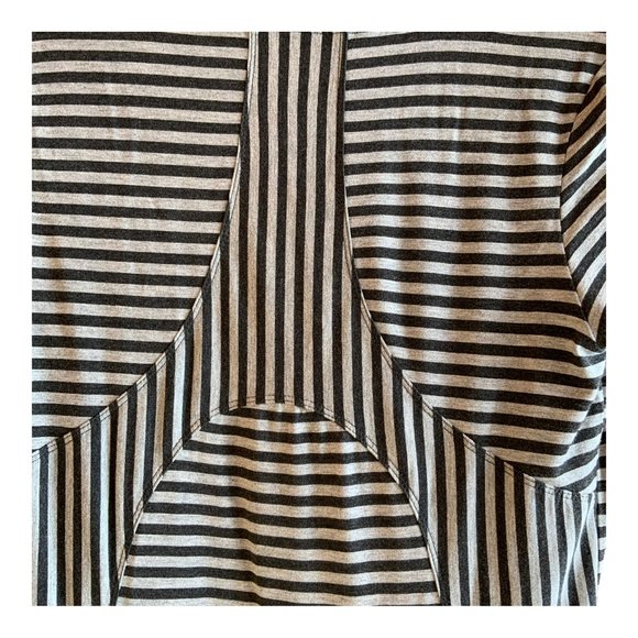 Athleta Womens Heather Gray Black Striped Short Sleeve Tee Shirt Dress Sz XS - Picture 6 of 6